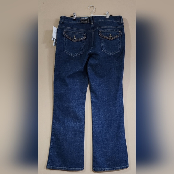 NWT Jones New York Premium Stretch Denim Flare Jeans Size-12 Hippie Retro 70's - Picture 5 of 15
